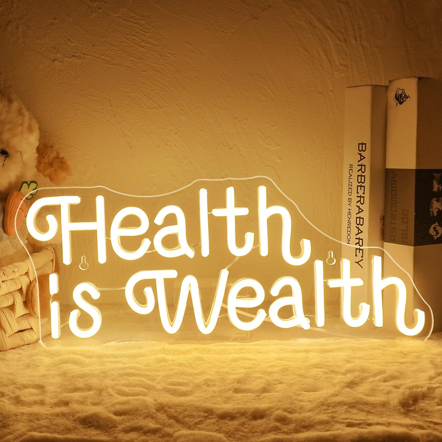 Health Wellness Gym - Health is Wealth Neon Sign USB