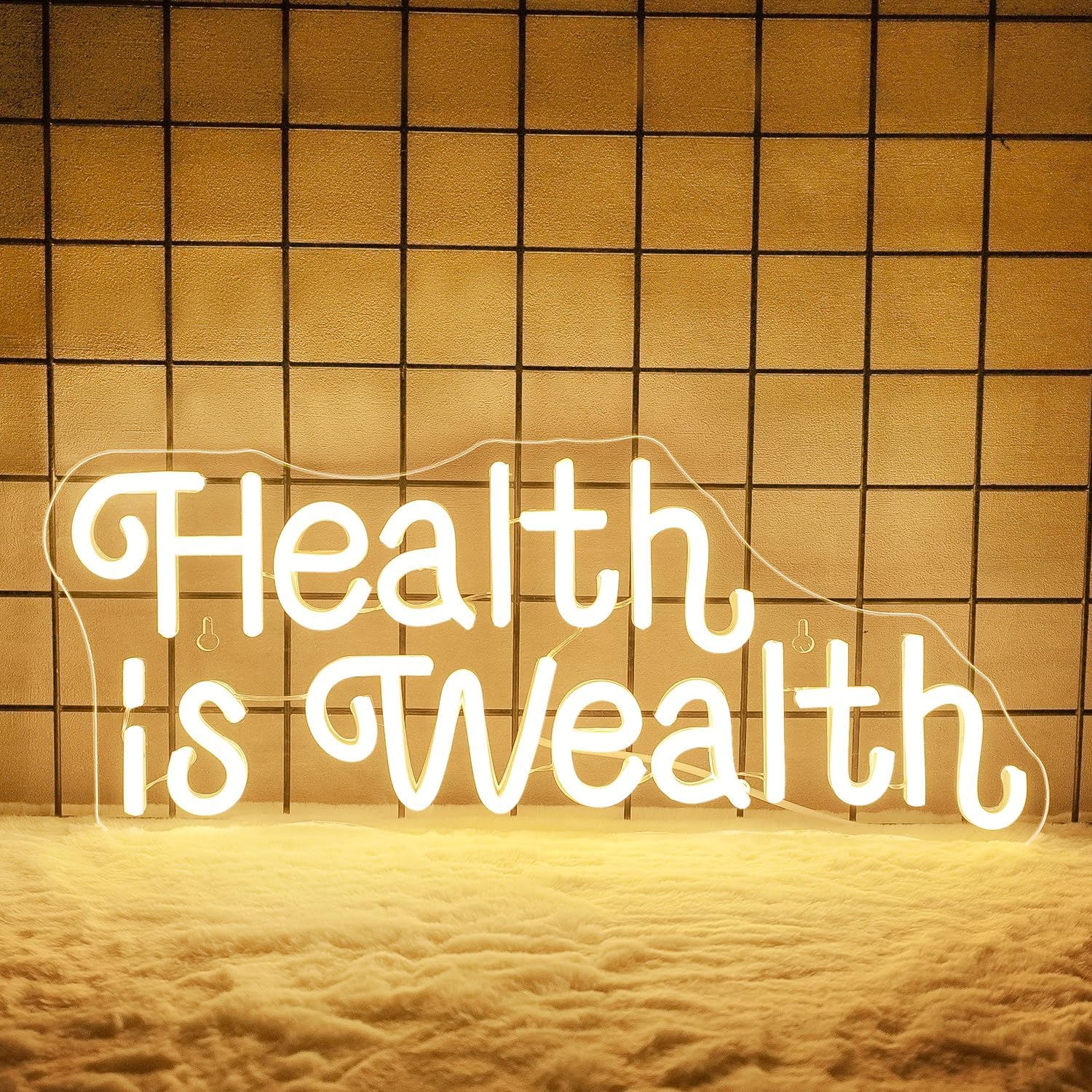 Health is Wealth Neon Sign USB - Health Wellness Gym 评论和价格