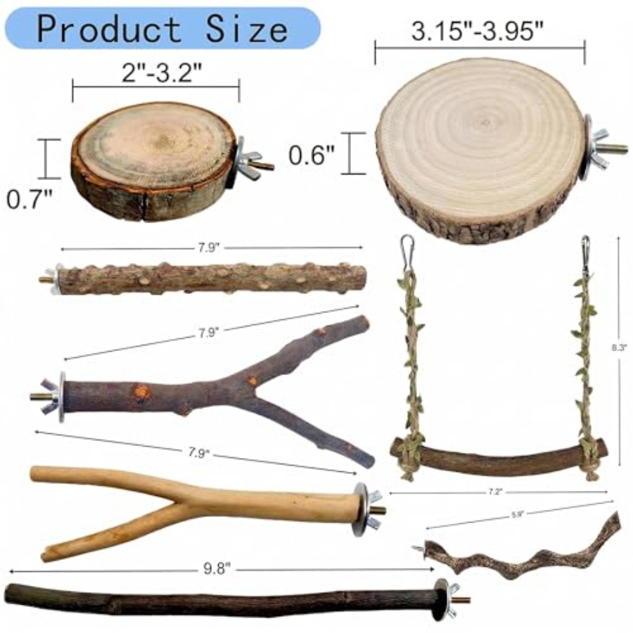 8PCS natural wood bird perches - Health & Wellness Japan 2026 评论和价格