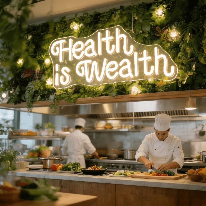 Health is Wealth Neon Sign LED - Health Wellness Gym 评论和价格